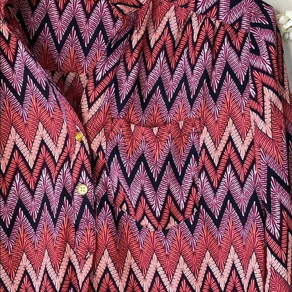 🔴5/$25🔴 Tunic Chevron Chiffon Blouse - Picture 3 of 3
